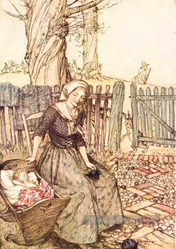Mother Goose Bye Bébé Bunting illustrateur Arthur Rackham Peinture à l'huile